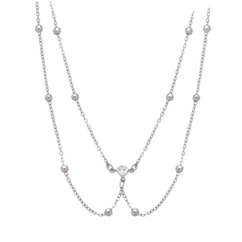 Women's Simple Chain Round Beads Design High-grade Temperament Necklaces