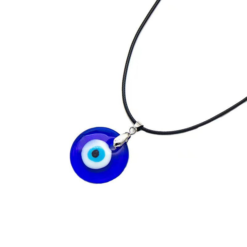 Colliers de clavicule avec pendentif yeux bleus à la mode