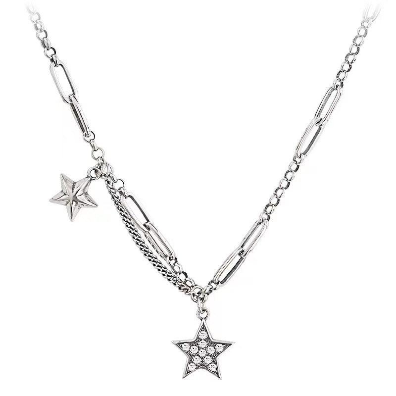Colliers à pendentif étoile à cinq branches de conception minoritaire de luxe