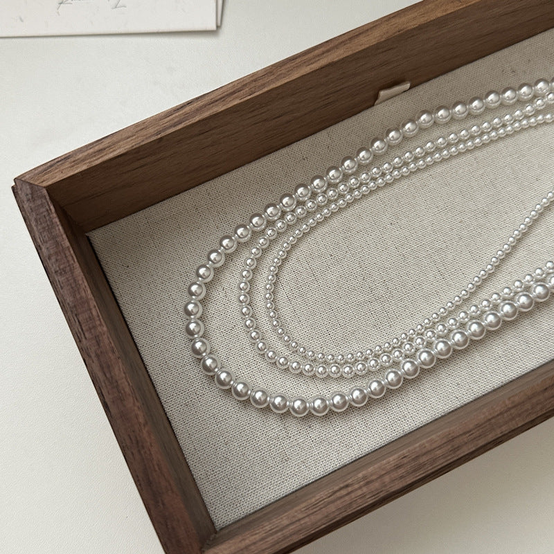 Sterling Sier Bright Pearl Korean Niche Necklaces