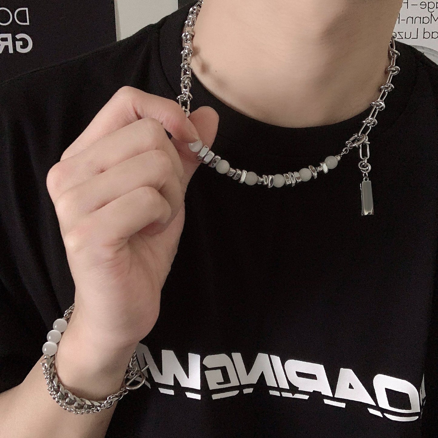 Colliers de mode avec chaîne en acier titane de style Hip Hop de haute qualité pour hommes