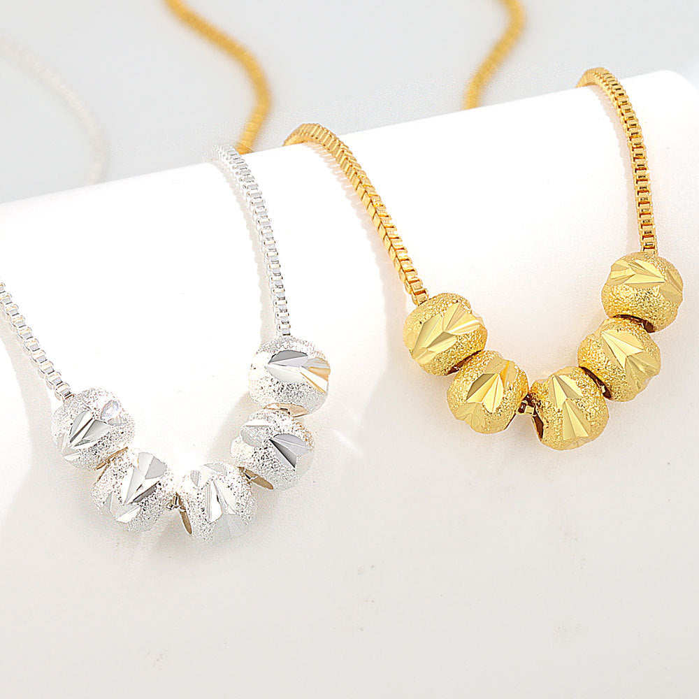 Five Blessings Carven Design Lucky Beads Clavicle Chain Necklaces
