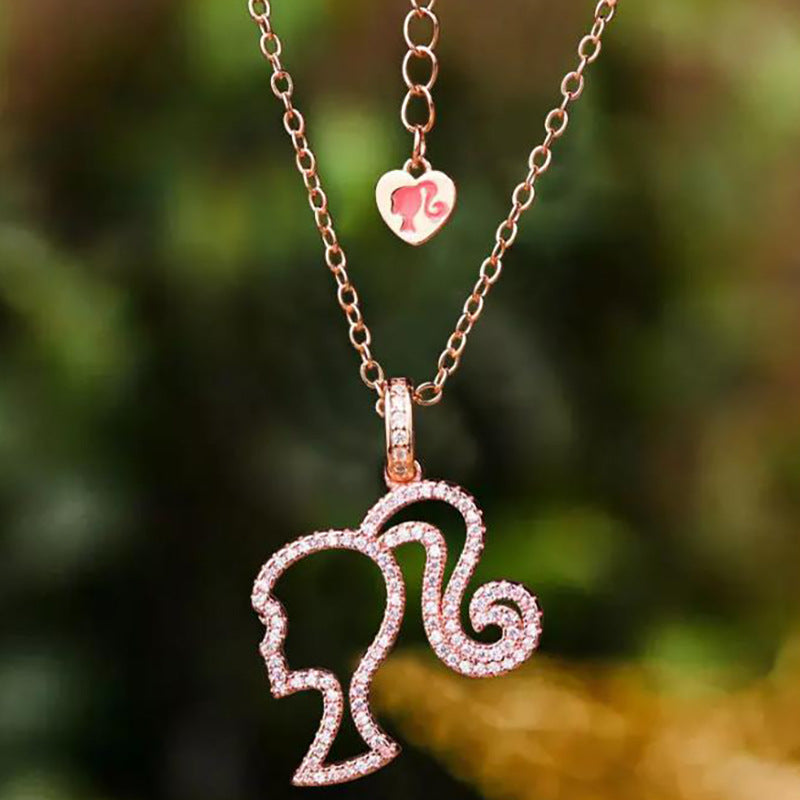 And Light Luxury Peach Heart Tail Hanging Necklaces