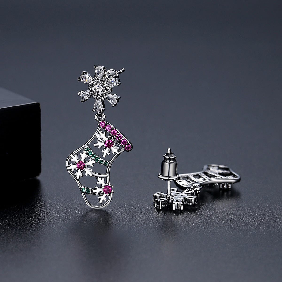 Women's Gift Fashion Design Stockings Eardrops Zircon Earrings