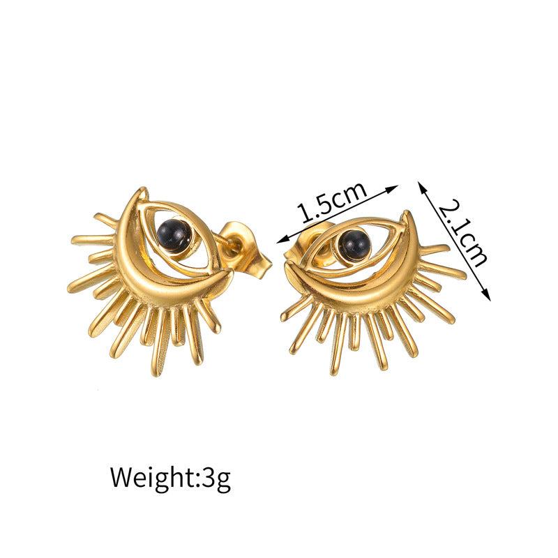 Boucles d'oreilles maléfiques simples en acier inoxydable rétro français