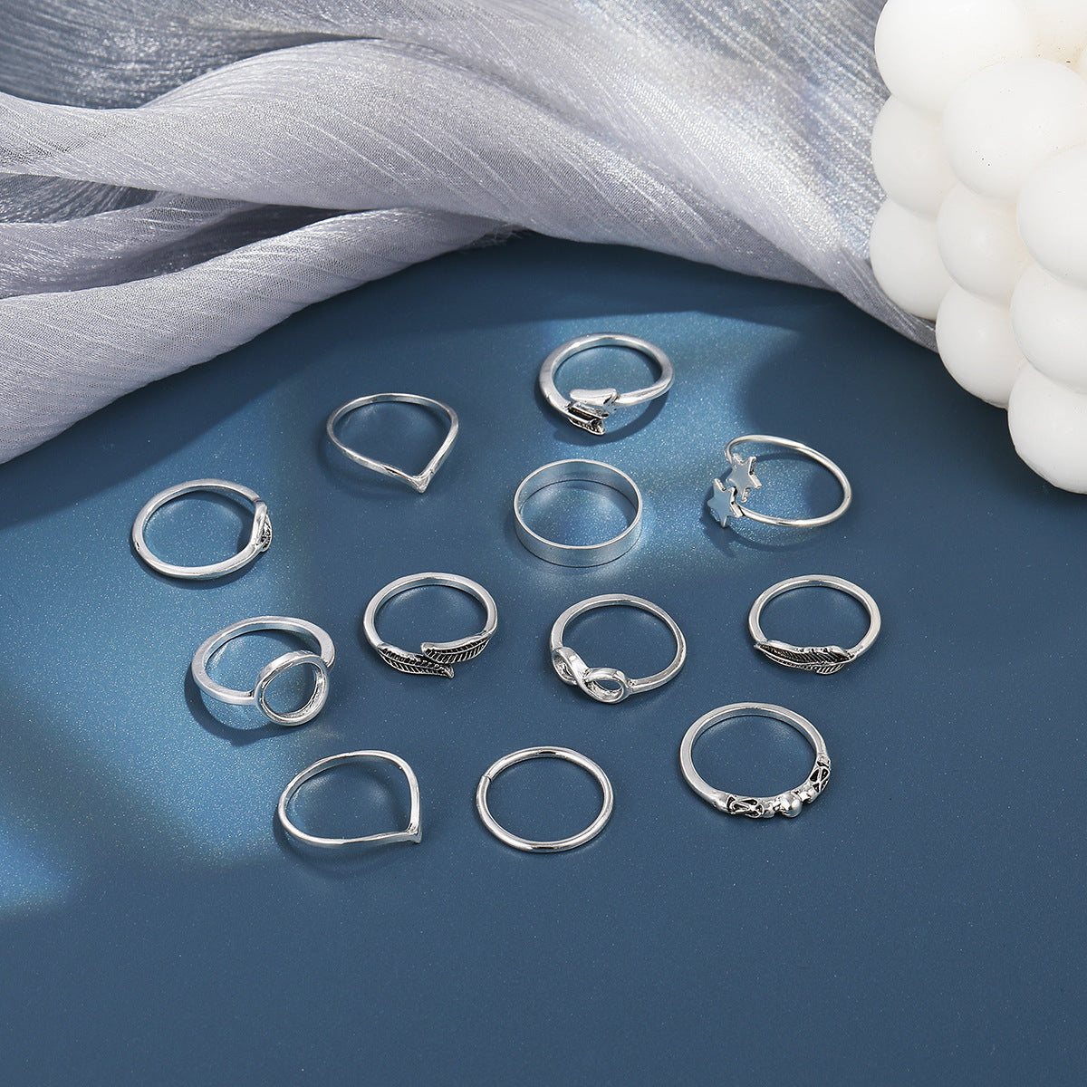 Retro Suit Combination Set Five-pointed Star Rings
