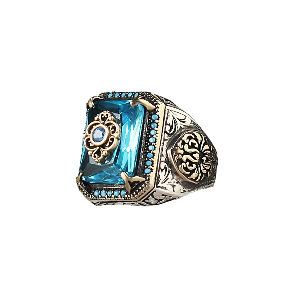 Herren Ornament Retro Black Square Alloy Punk Ringe