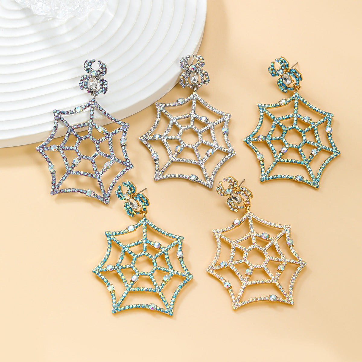 Halloween Spider Female Exaggerated Alloy Full Diamond Rings