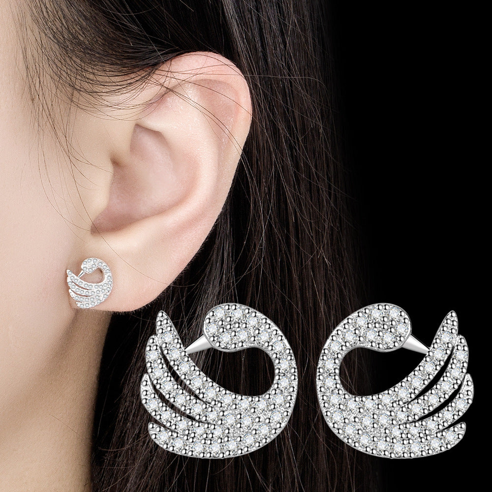 Women's Exquisite Little Swan Sier Needle Popular Earrings