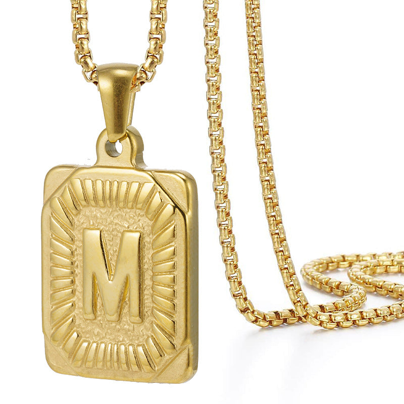 Colliers dorés simples en acier inoxydable Hip Hop pour hommes