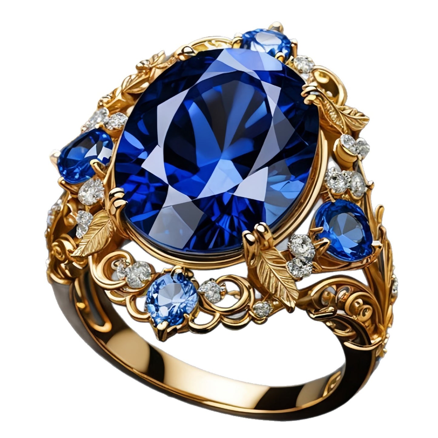Women's Vintage Blue Zircon Elegant Simple Personality Ring