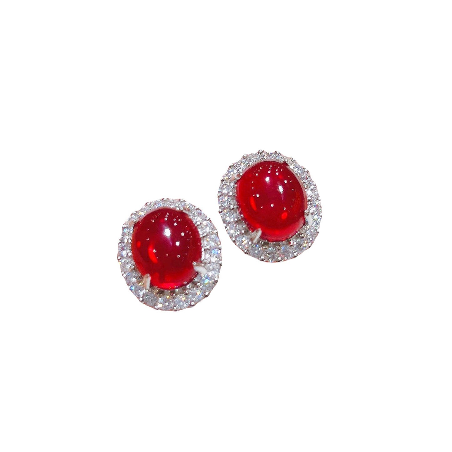 Ruby Full Diamond Big Zircon Festival Colored Gems Jewelry Set