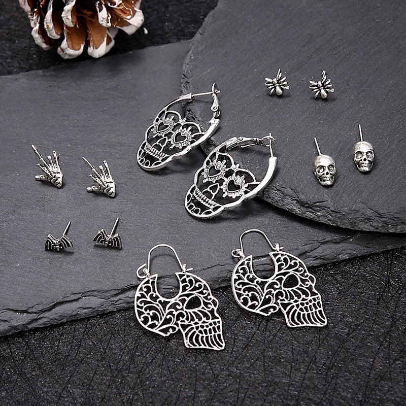 Halloween Skull Mask Personality Bee Bat Earrings