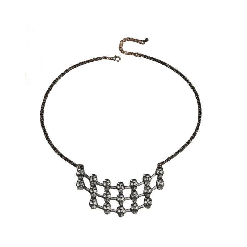 Women's & Men's Halloween Dark Trendy Personality Exaggerated Skull Chain Necklaces