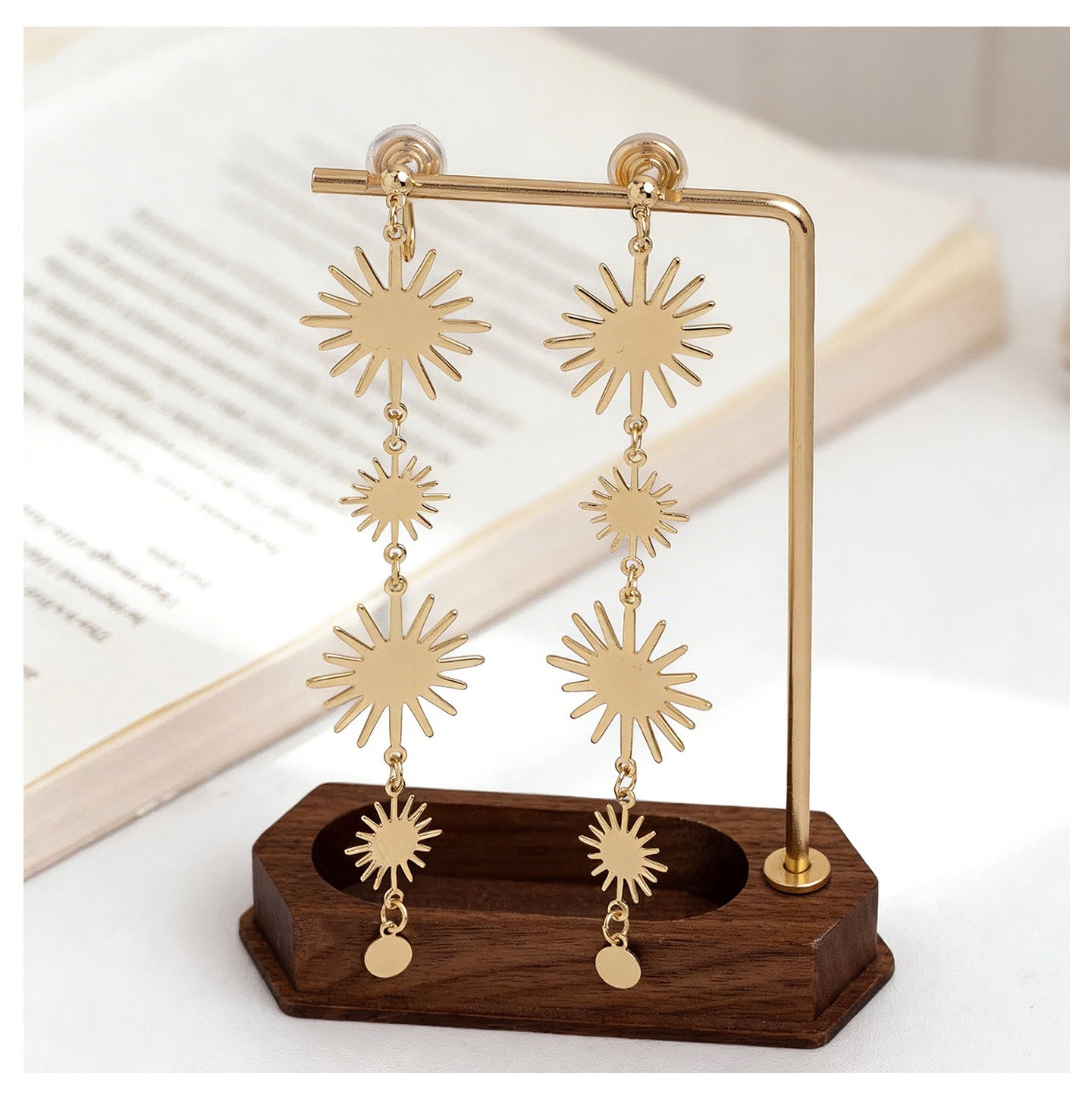 Women's Long Sunflower Tassel Mosquito Coil Light Ear Clip