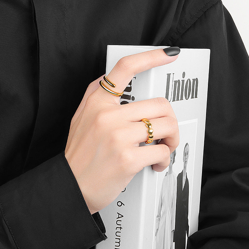 Simple And Versatile Love Smooth Opening Rings