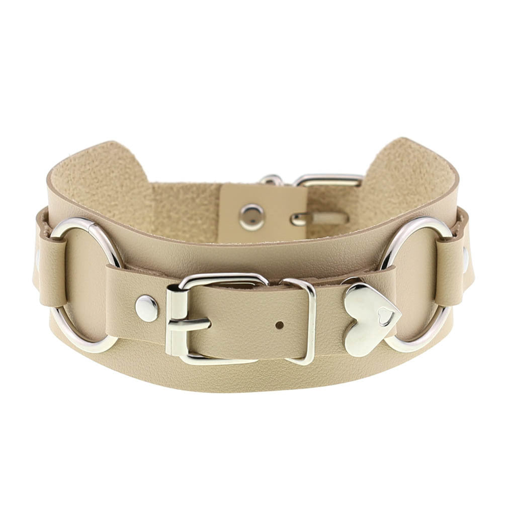 Colliers de ceinture personnalisés en cuir punk Heart Love