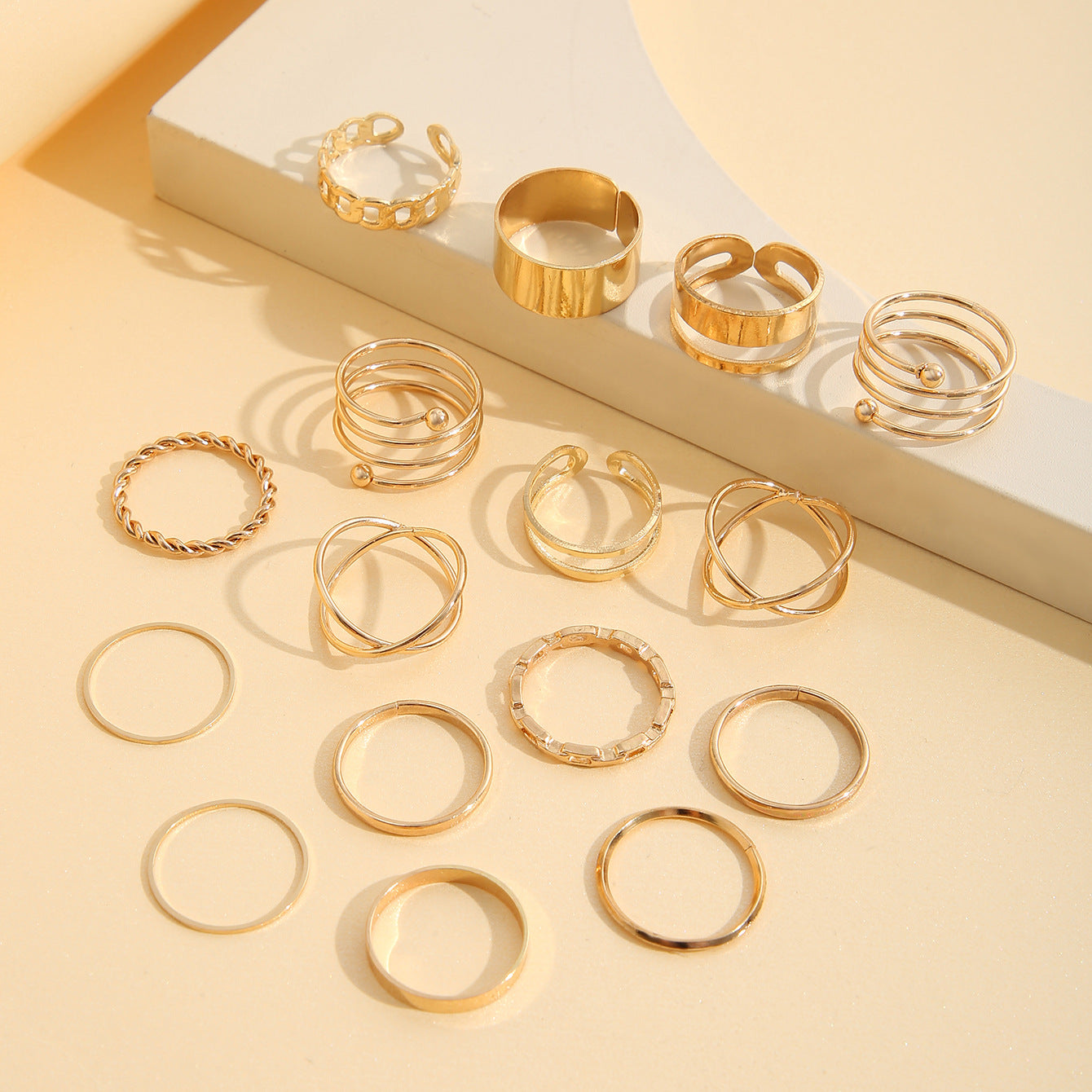 Creative Simple Retro Pieces Suit Combination Rings