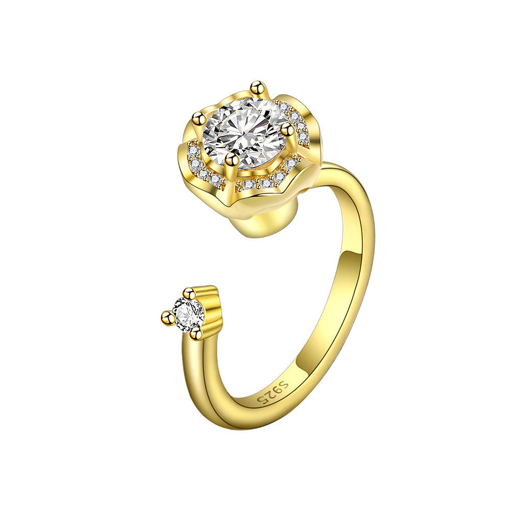 Brass Gold-plated Female Cold Wind Open Rings