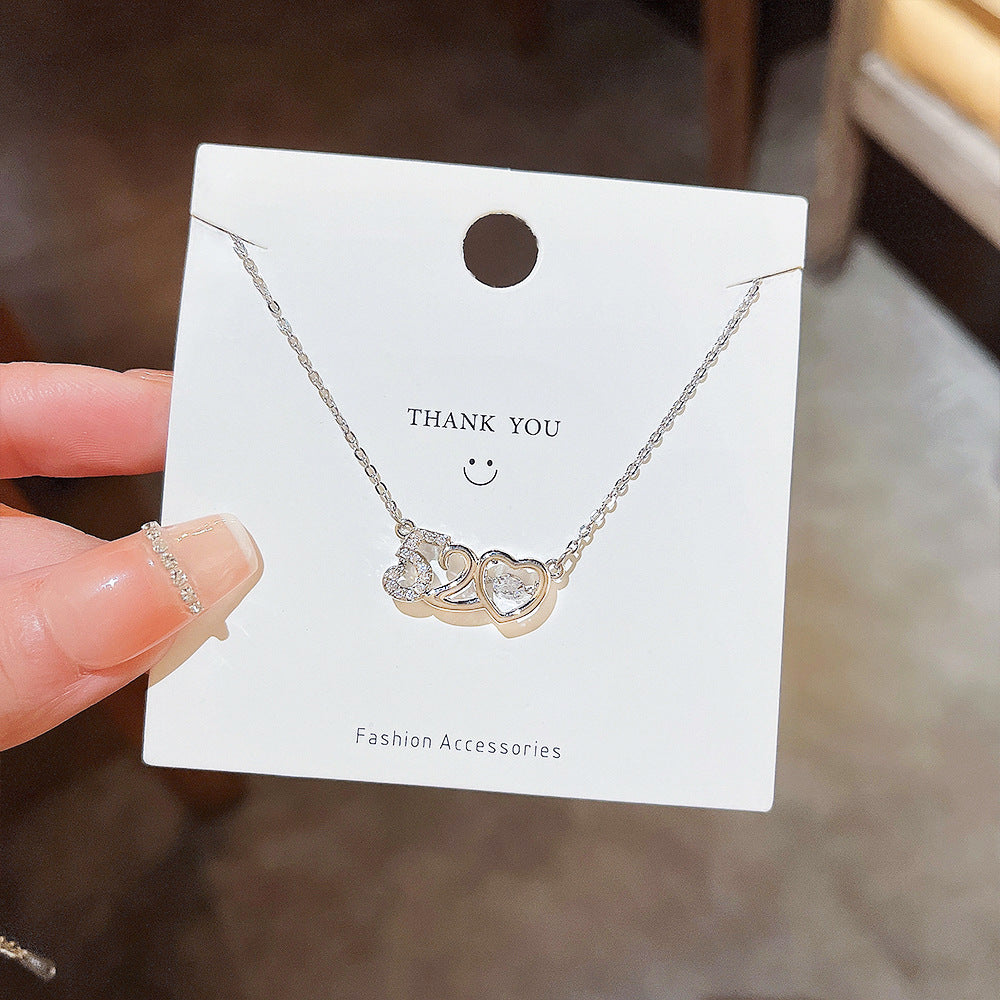 Women's Exquisite Inlaid Zirconium Clavicle Chain Pendant Valentine's Day Accessories Necklaces
