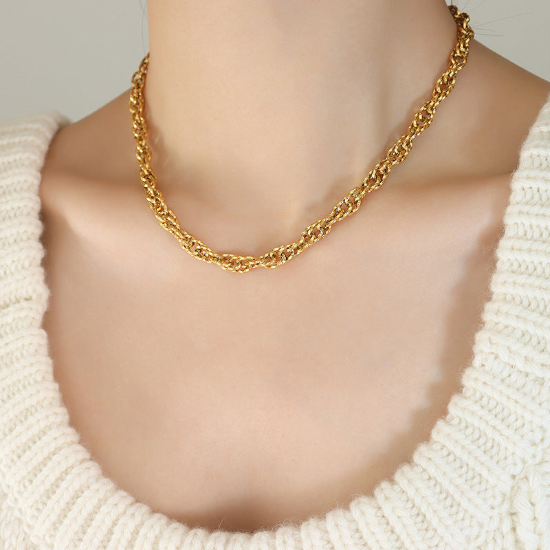 Exaggerated Thick Chain Titanium Steel Gold Bracelets
