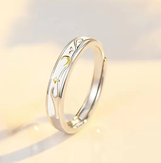Women's & Men's & Sunset And Moon Couple Design Personality Rings