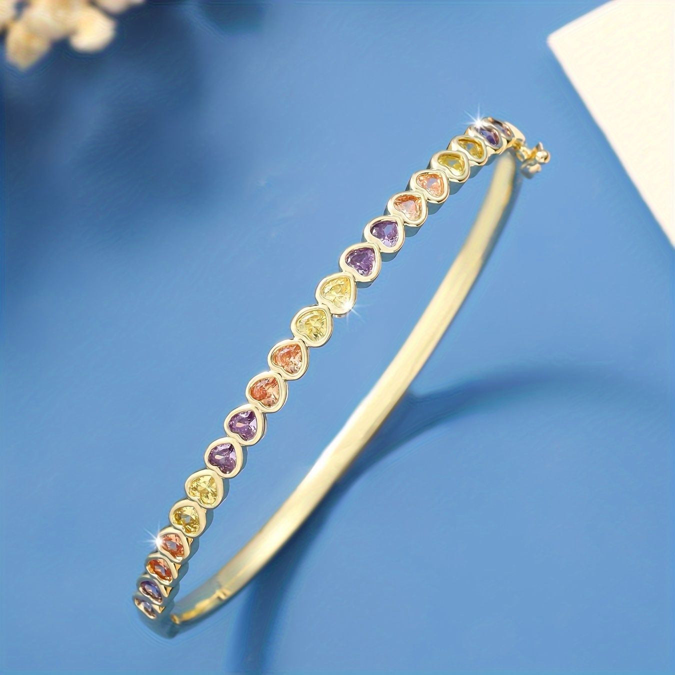 Copper Heart Shape With Diamond Color High Profile Fashion Bracelets