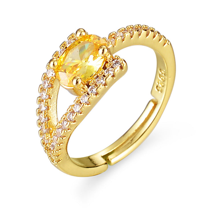 Light Luxury Niche Design Diamond Open Rings