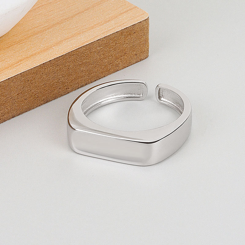 Ein-Wort-Ringe für Damen, modisch, modisch, Disco-Persönlichkeit, Geometrie, rechteckig