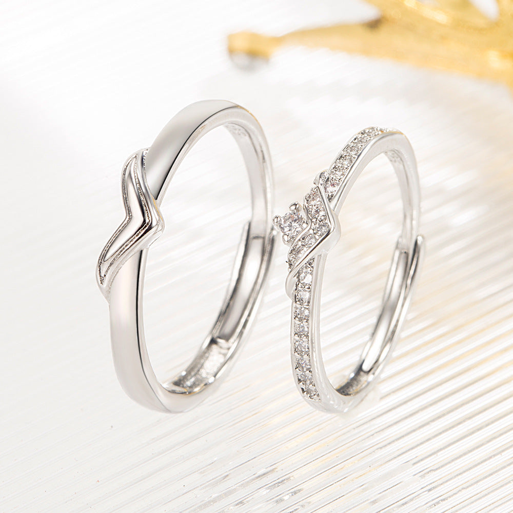 Women's & Men's Love Flying Couple One Pair Bird Tail Rings