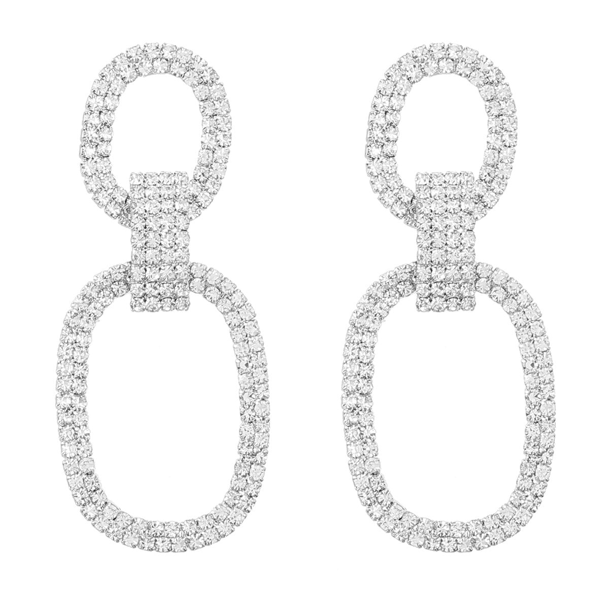 Women's Super Flash Claw Chain Alloy Oval Earrings