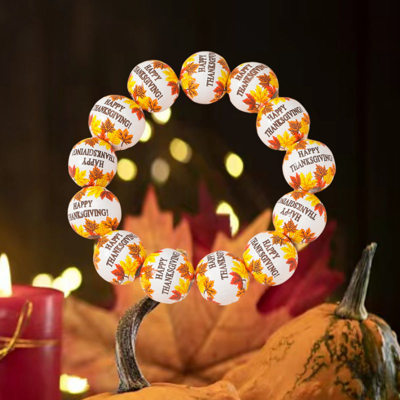Damen & Herren Herbst Thanksgiving Kreative Mode Atmosphäre Ahornblatt Pilz Druck Armbänder