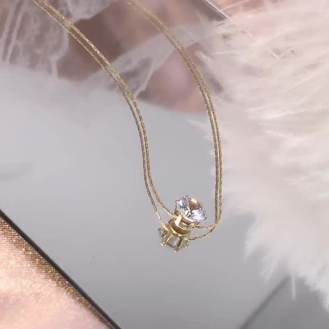 Colliers simples en diamant pour femmes, ne se décolore pas, pour l'été, à la mode, pour petites amies