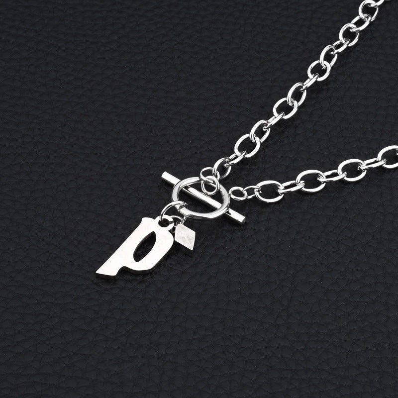Chaîne de clavicule pendentif anglais colliers en acier titane