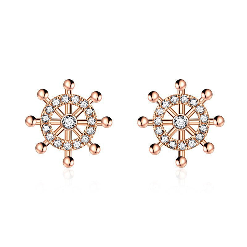Women's Summer Ferris Wheel With Diamonds Simple Ear Earrings