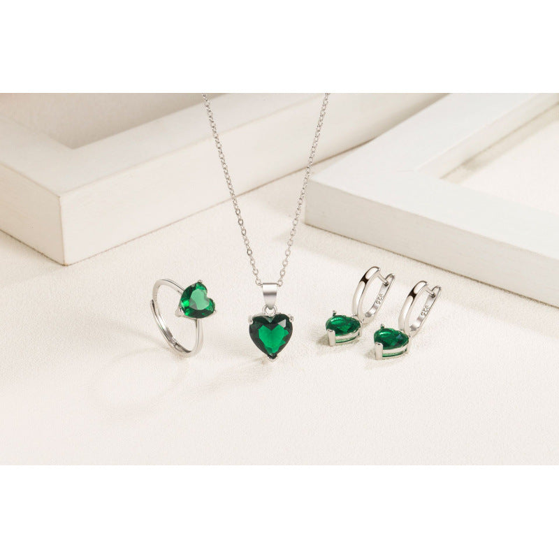 Love Female Personality Creative Open-end Zircon Heart-shaped Pendants