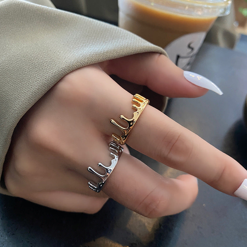 Crown Female Trend Zeigefinger mit öffnenden einfachen Ringen