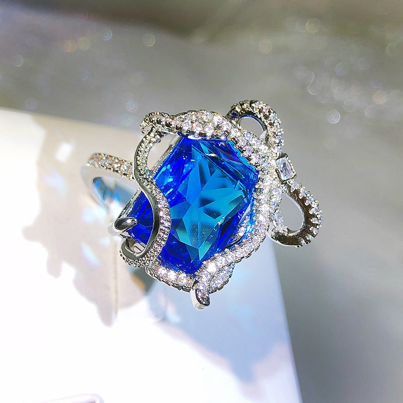 Temperament Gemstone Micro Inlaid Zircon Fashion Rings