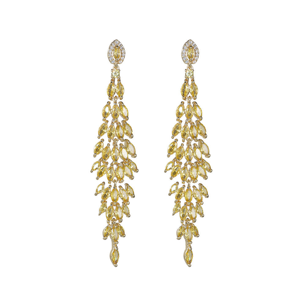 Women's Zirconium Inlaid Exaggerated And Personalized Gorgeous Earrings
