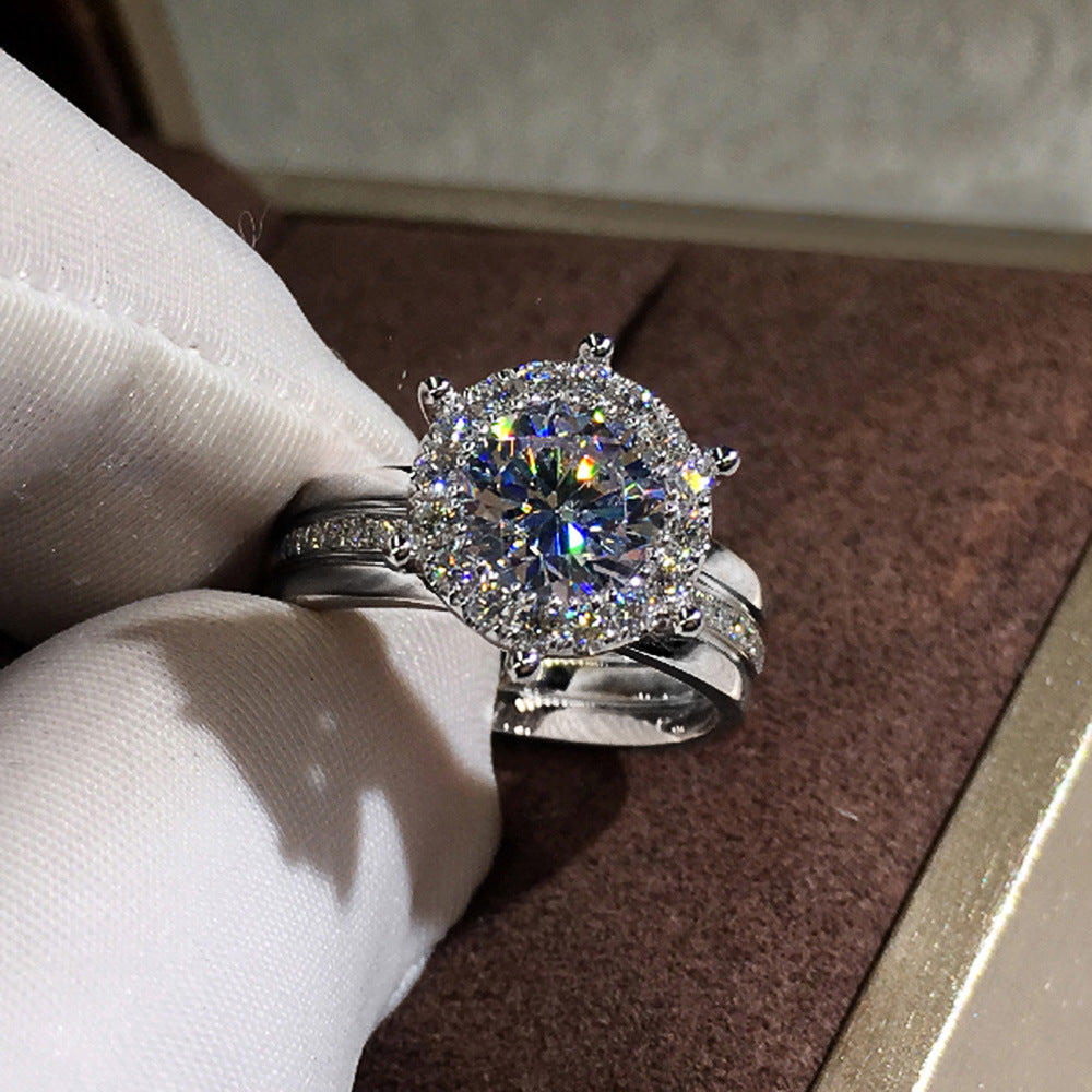 Shi Jewelry Kreative zweifarbige Zirkon-Verlobungsringe
