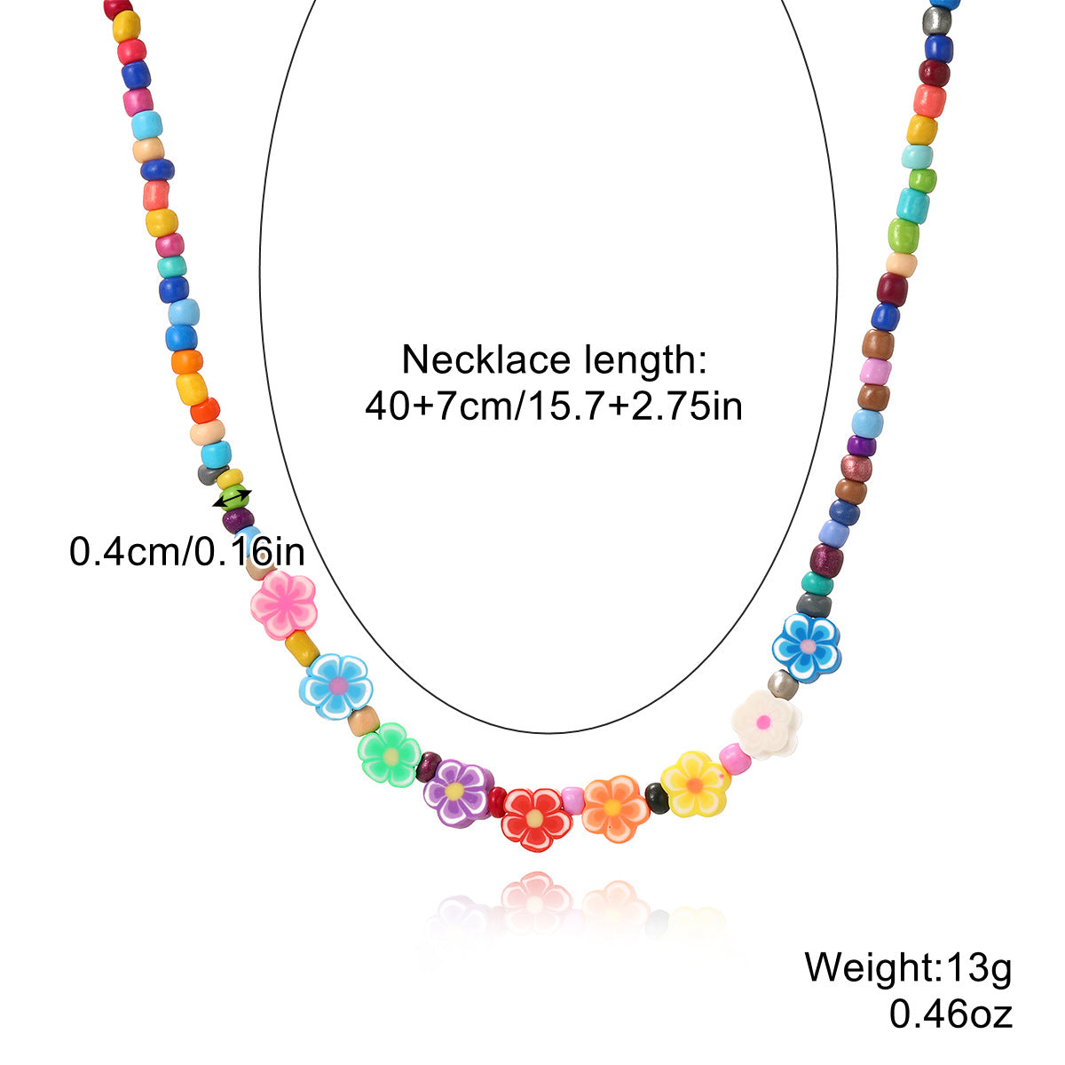 Colliers de perles de couleur exquises avec lettres d'ornement d'été
