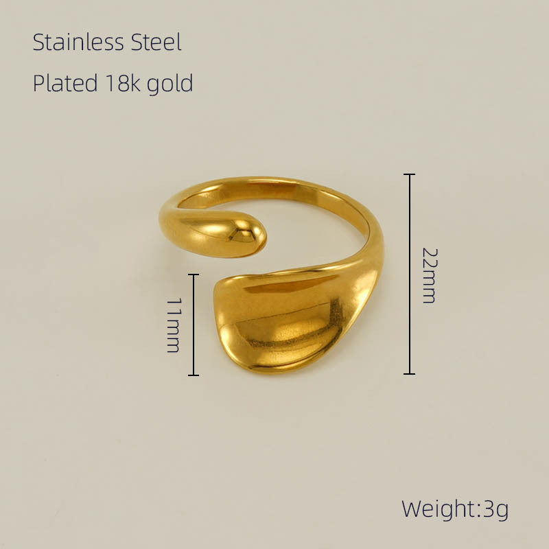 Offene Sense-Ringe im Titan-Design mit Spiegel aus Edelstahl