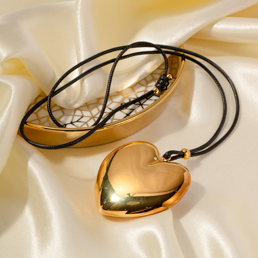 Grands colliers à chaîne Simple en acier inoxydable plaqué or pour femmes