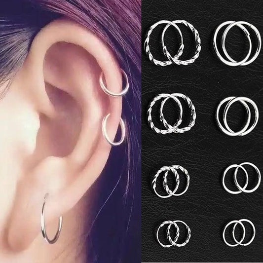Women's Sier For Retro Mini Temperament Simple Small Ear Earrings