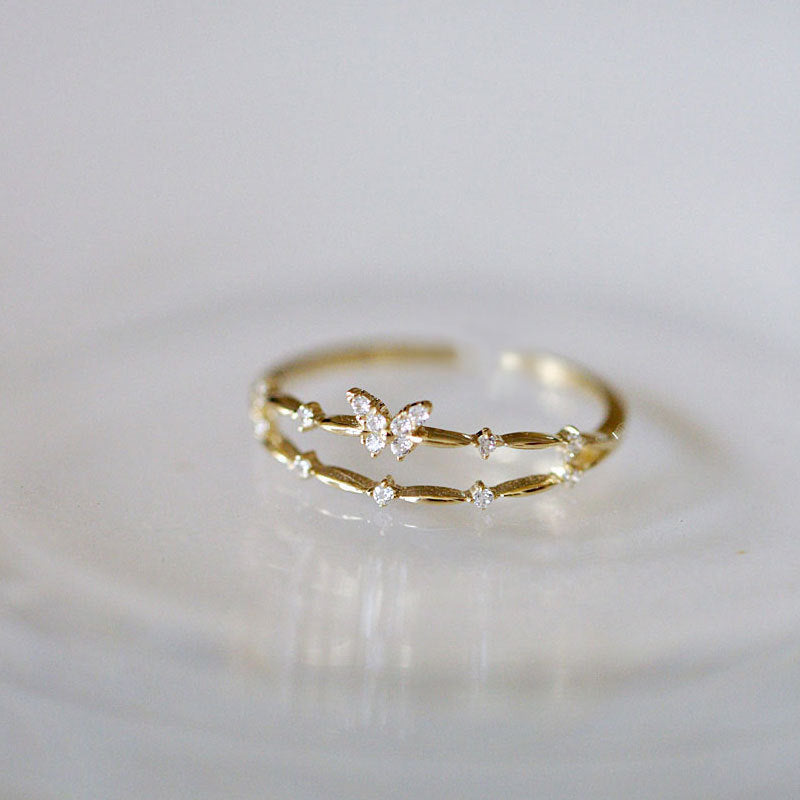 Design Fresh Small Diamond Exquisite Sterling Rings