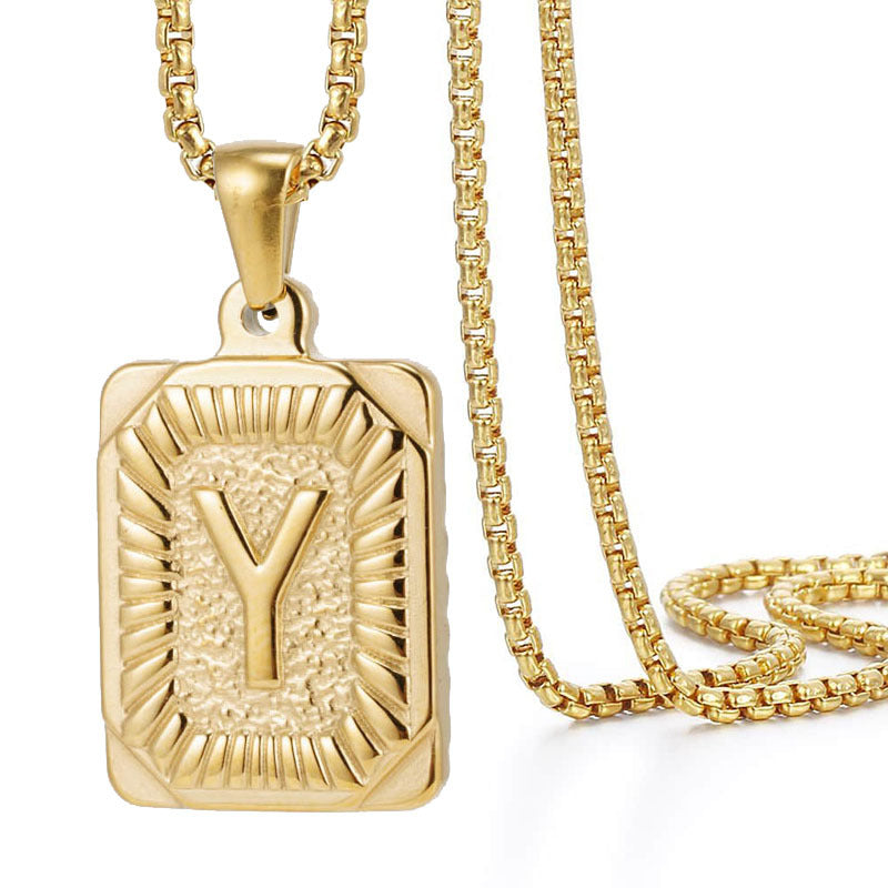 Colliers dorés simples en acier inoxydable Hip Hop pour hommes