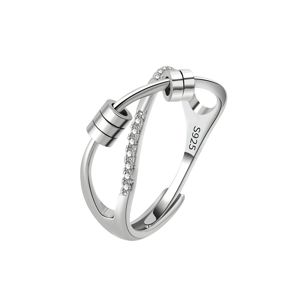 Fashion Simple Design Cross Decompression Rotatable Rings