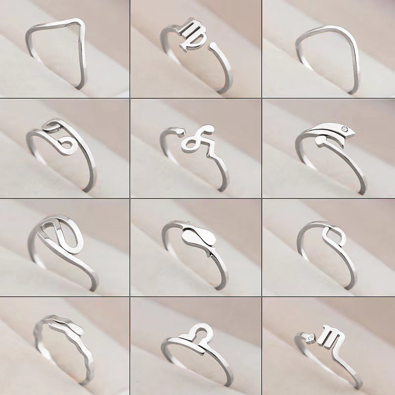 Korean Style Minimalist Creative Twee Constellation Open Rings