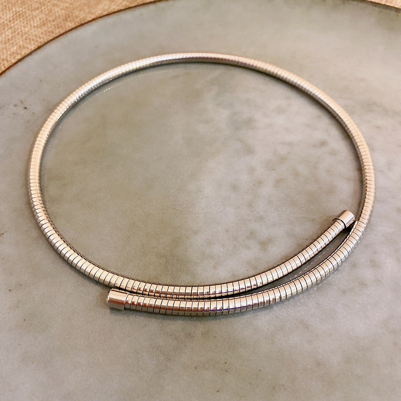 Women's Profile Fashion Elastic Snake Chain Collar Necklaces