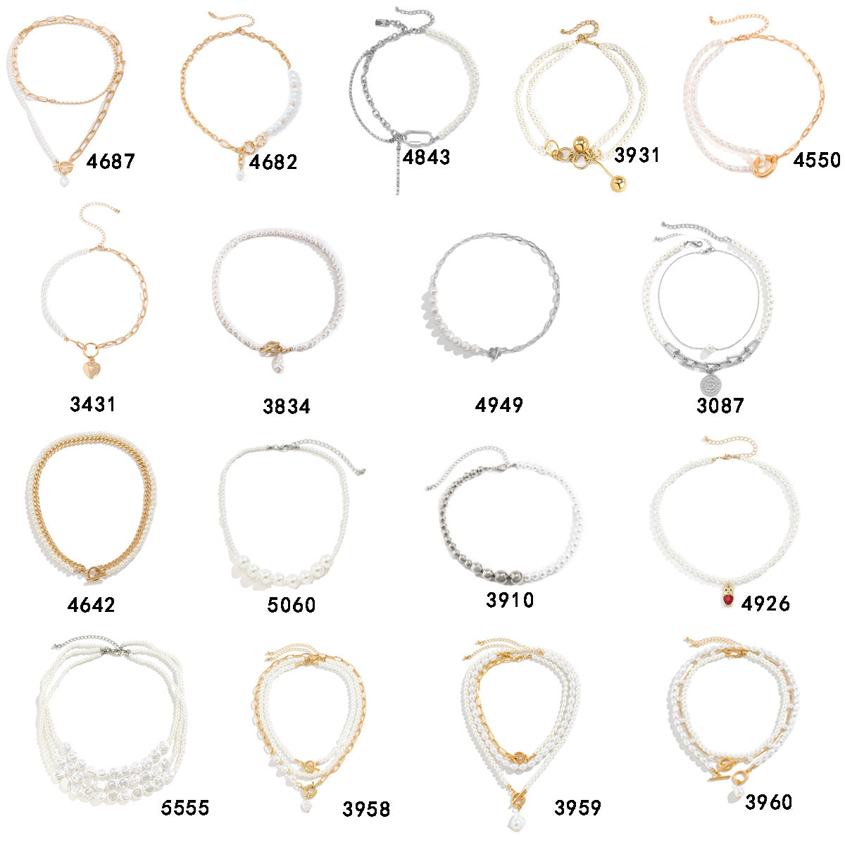 Imitation de perles, coutures simples, créatives et colliers féminins